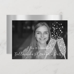 Convite Formando Party Champaigne Glass Bubbles FotoCinza