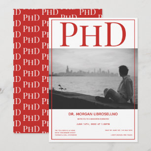 Convite Formando PhD - Festa de formatura Vermelha Fotográ