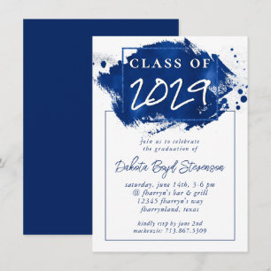 Convite Formando Pintado   Blue Splatter Party