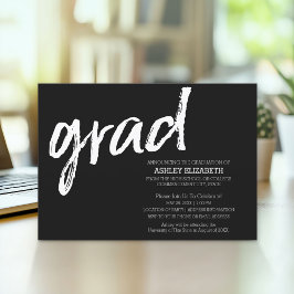 Convite Formando Preto de Tendência Personalizado do Forma