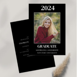 Convite Formando preto e branco moderno