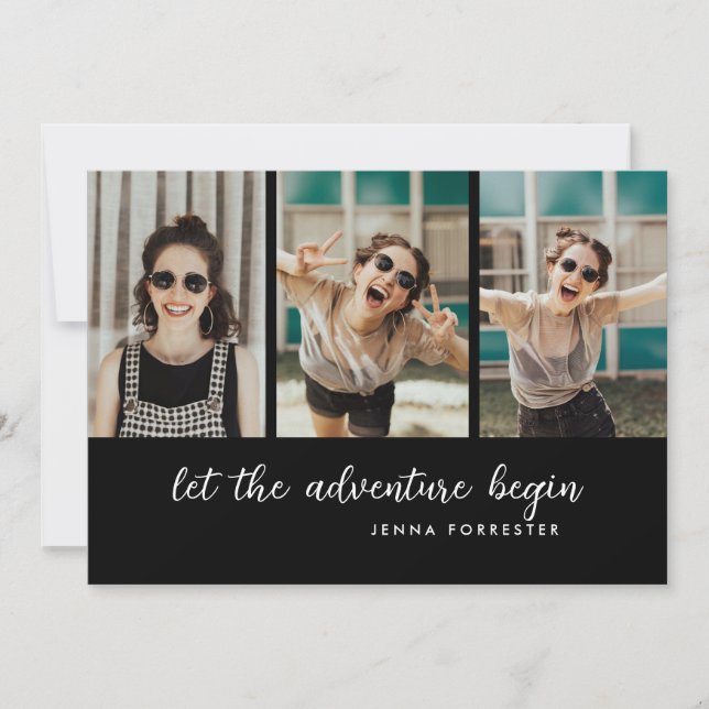 Convite Formando Que A Aventura Comece | Três Fotos (Frente)