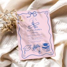 Formando rosa e azul ilustrado desenhado à mão