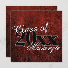 Convite Formando Ruby | Red Garnet Crimson Scarlet Party T