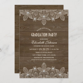 Convite Formando Rústico do Pearl de Madeira Festa de form