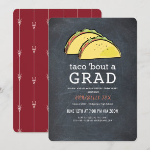 Convite Formando Taco Bout Chkbd Burgundy Graduação Virtua