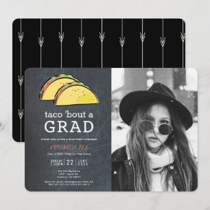Convite FORMANDO Taco Bout Graduação em Preto em Quadro 