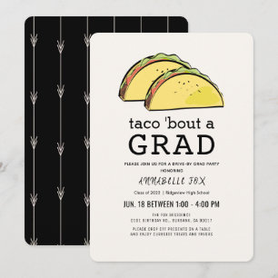 Convite FORMANDO Taco sobre Festa de formatura a preto
