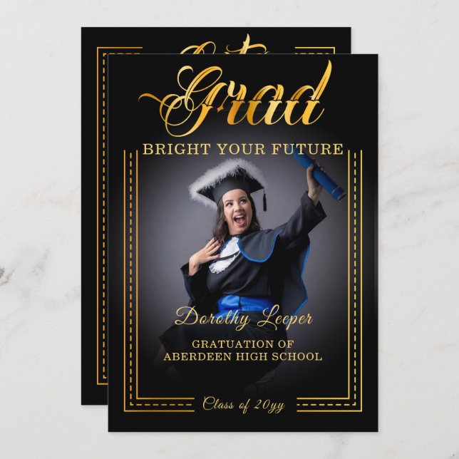 Convite Formando. Toque no ouro Brilhe o seu futuro (Frente/Verso)