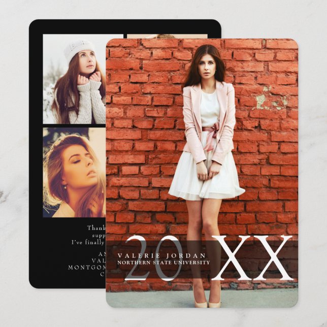 Convite Formando urbano, anúncios da graduação (Frente/Verso)