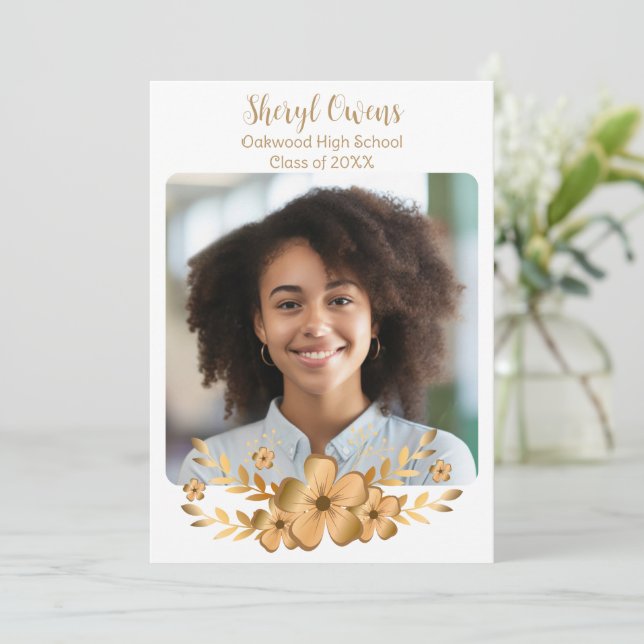 Convite Formandos do Segundo grau ouro (Em pé/Frente)