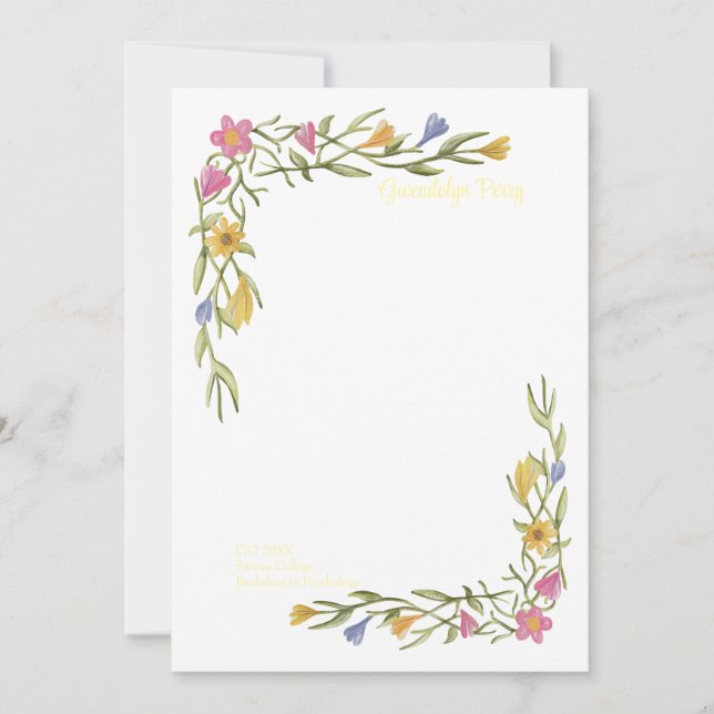 Convite Formandos Floral Boho (Frente)