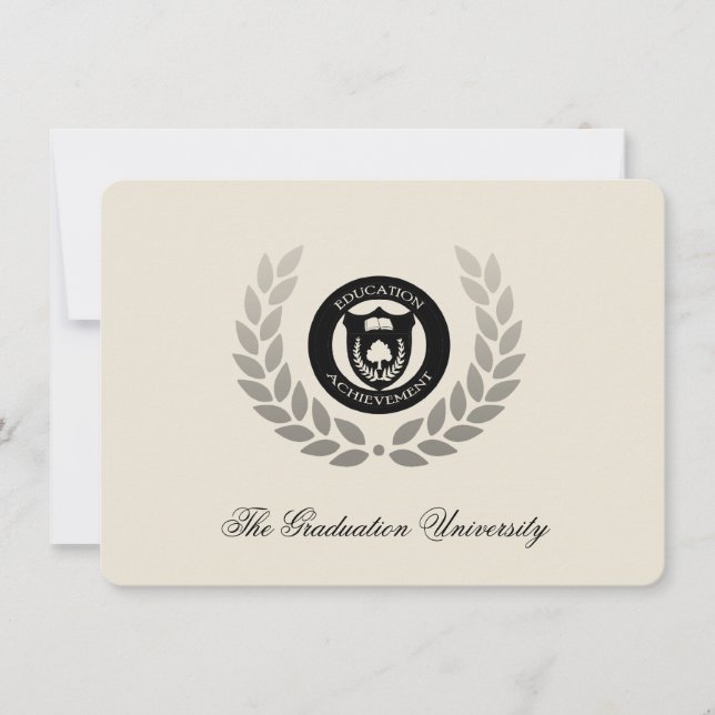 Convite Formandos Tradicional Laurel Crest (Frente)