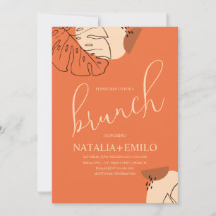 Convite Formas de Brunch Monstera Chá de Noiva Brunch