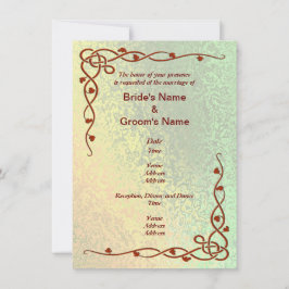 Convite Formas de outono de Abstrato Verde e Amarelo