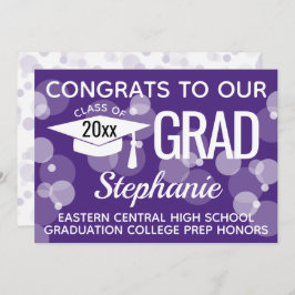 Convite Formatação de Bolhas de Confetti Moderno Roxo