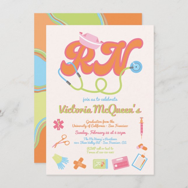 Convite Formatação de Enfermeiros dos anos 60 e 70 (Frente/Verso)