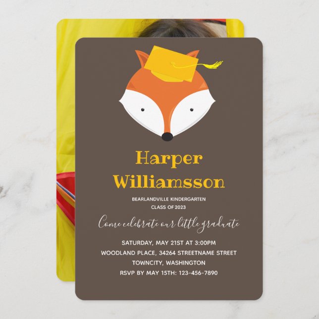 Convite Formatação de Foto Amarelo Foto Foto do Jardim de  (Frente/Verso)