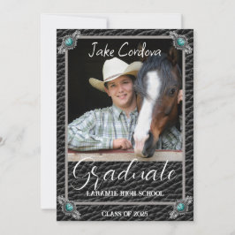 Convite Formatação De Foto De Couro Do Estilo Ocidental El