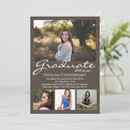 Convite Formatação de Fotos Brown Woodgrain Modern 4