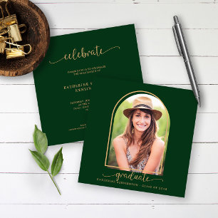 Convite Formatação de Fotos Dourada Verde em Arch Negra