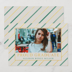 Convite Formatação de Fotos Elegante Moderna Dourada Teal