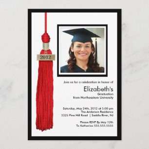 Convite Formatação de Fotos em Tassel - Vermelho e Branc
