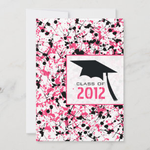 Convite Formatação de Tinta Rosa e Preta 2012