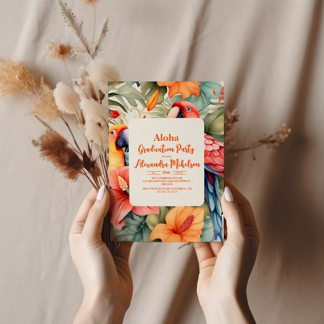 Convite Formatação Floral Tropical Rosa Hibiscus (Criador carregado)