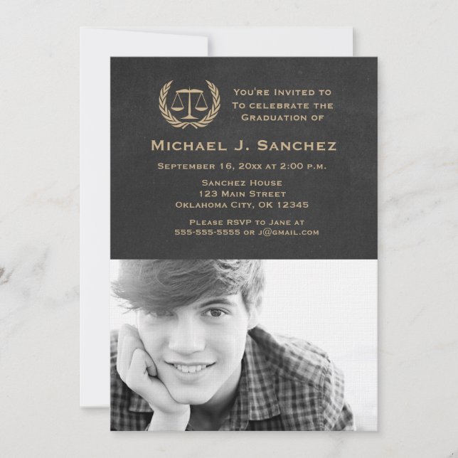 Convite Formatação na Faculdade de Direito do Chalkboard (Frente)