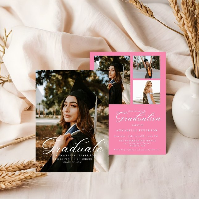 Convite Formatação Rosa Fotográfica Simples e Moderna (Criador carregado)