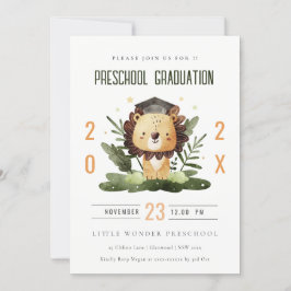 Convite Formatação Rustic Cute Kids Lion Foliage