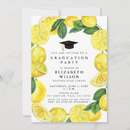 Convite Formatação Rustic Watercolor Lemon Wreath