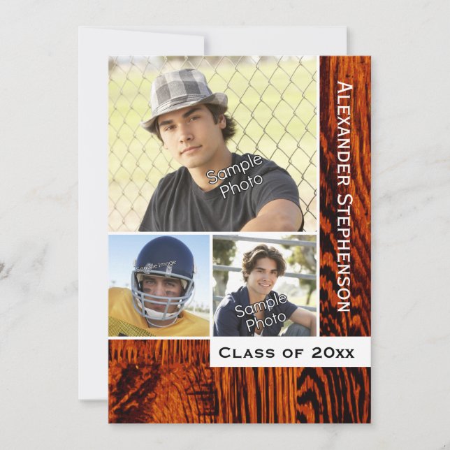 Convite Formatação Rustic Wood Plank (Frente)