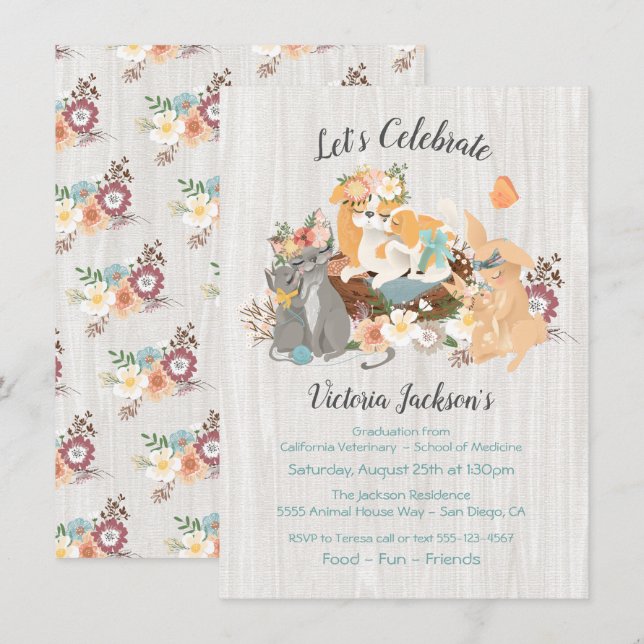 Convite Formatação Veterinária de Bebês e Mamma (Frente/Verso)