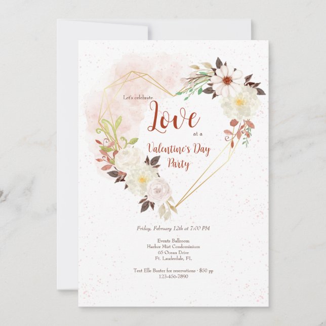 Convite Formato de Coração Rústico (Frente)