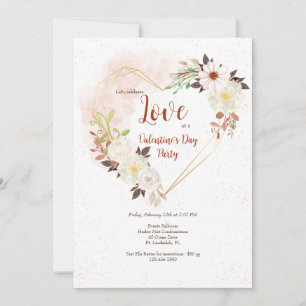 Convite Formato de Coração Rústico