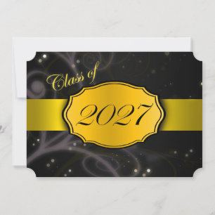 Convite Formatura Amarela e Preta 2027