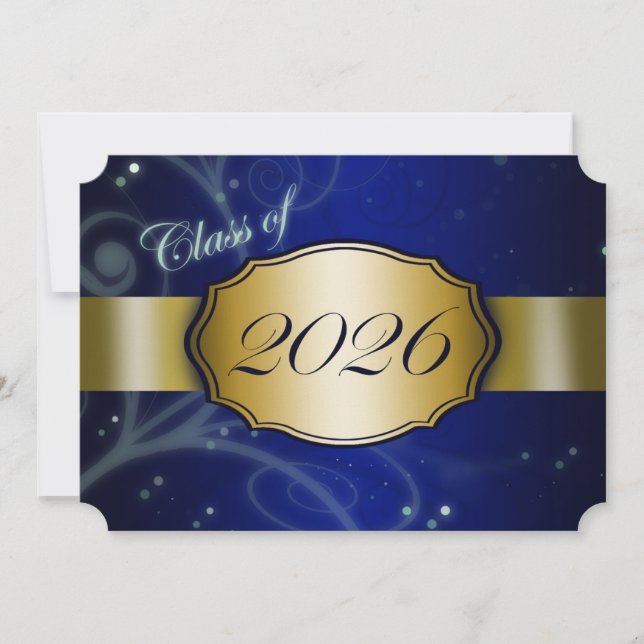 Convite Formatura Blue and Gold 2026 (Frente)