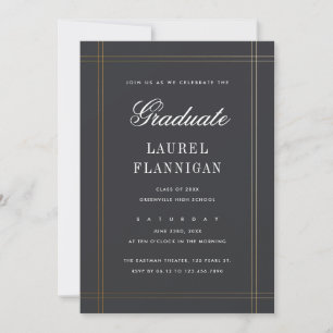 Convite Formatura Clássica Simples Elegante Formal