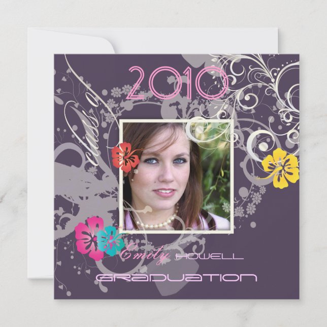 Convite Formatura com Classe 2010/Cap/Pearl Swirls (Frente)
