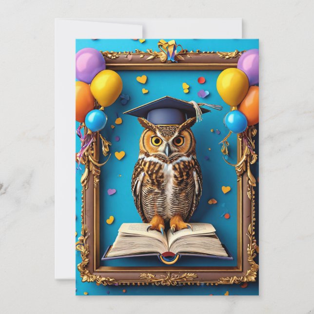 Convite 🦉 Formatura da Coruja Inteligente Para Celebração (Frente)