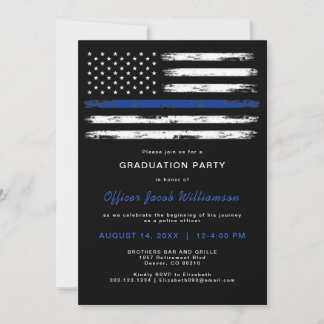Convite Formatura da Linha Azul Fina da Polícia