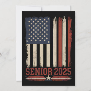 Convite Formatura da turma de 2025 Bandeira Americana EUA