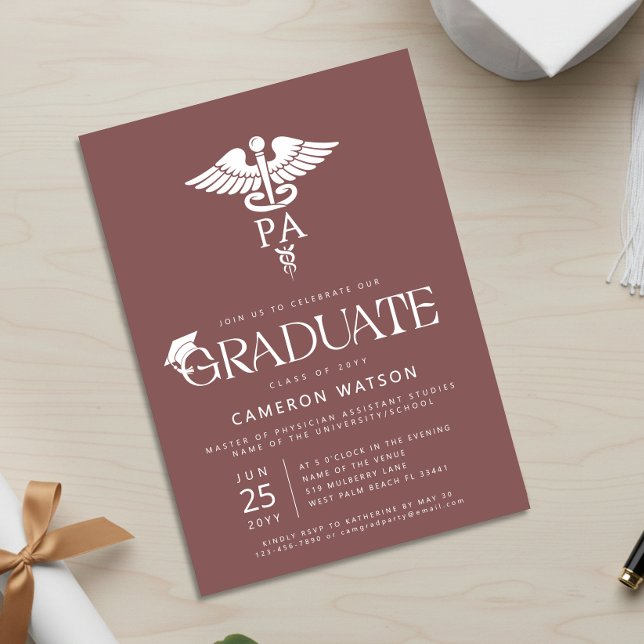 Convite Formatura de Assistente Médico Graduado PA Escola (Criador carregado)