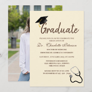 Convite Formatura de Doutor com Foto Personalizada Única