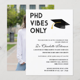 Convite Formatura de Doutorado PHD Personalizada Moderna