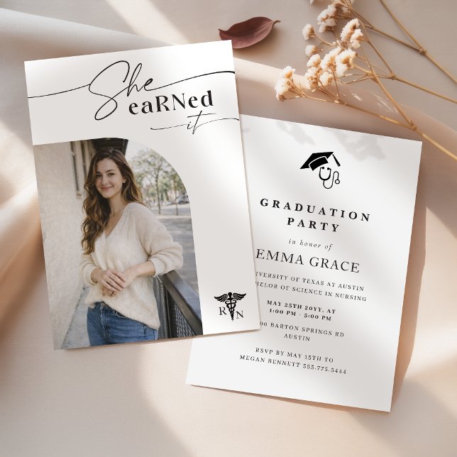 Convite Formatura de Enfermagem RN Moderna e Elegante (Criador carregado)