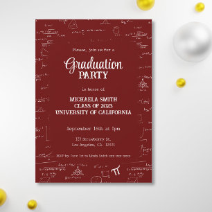 Convite Formatura de Matemática em Letreiro Manual Marrom 