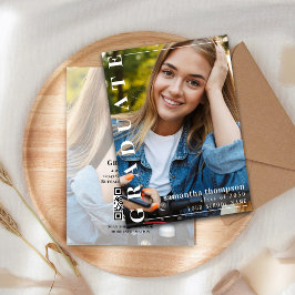 Convite Formatura de Tipografia de Foto Moderna e Elegante